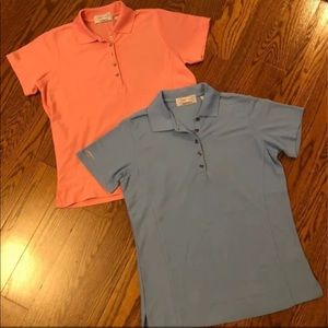 2 women Tehama golf polo shirts